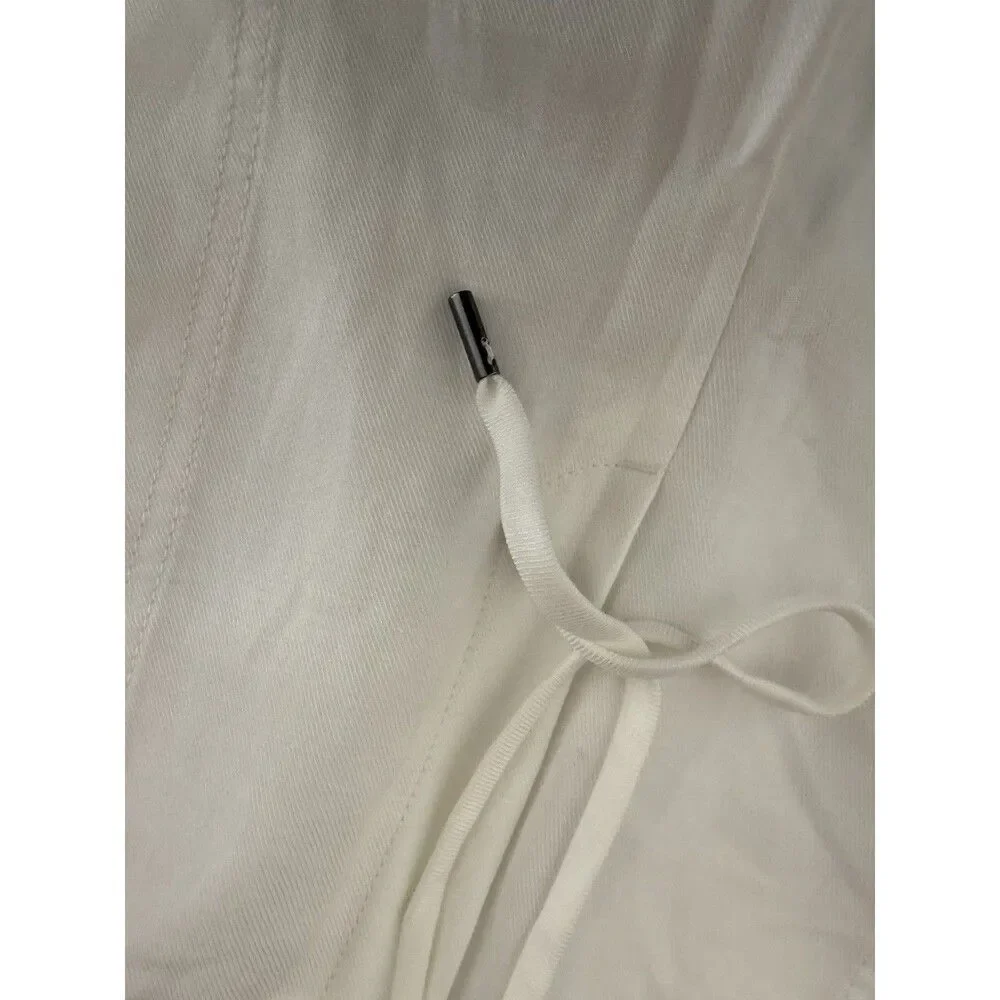 Banana Republic Pants Large White Womens Linen Blend Pull On Lagenlook NWOT